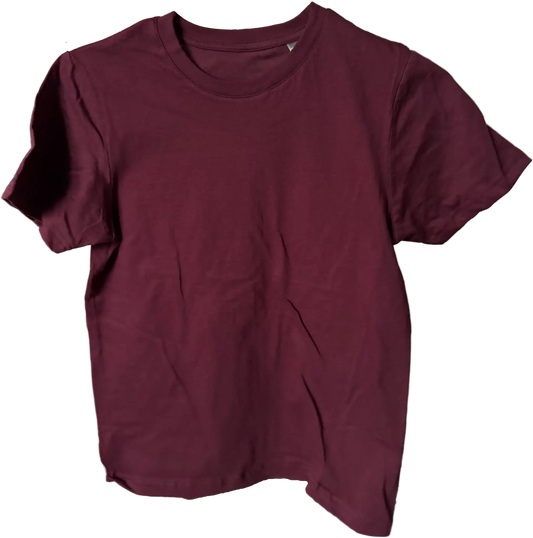 Bordeauxrotes Kinder T-Shirt mit Rundhals Ausschnitt