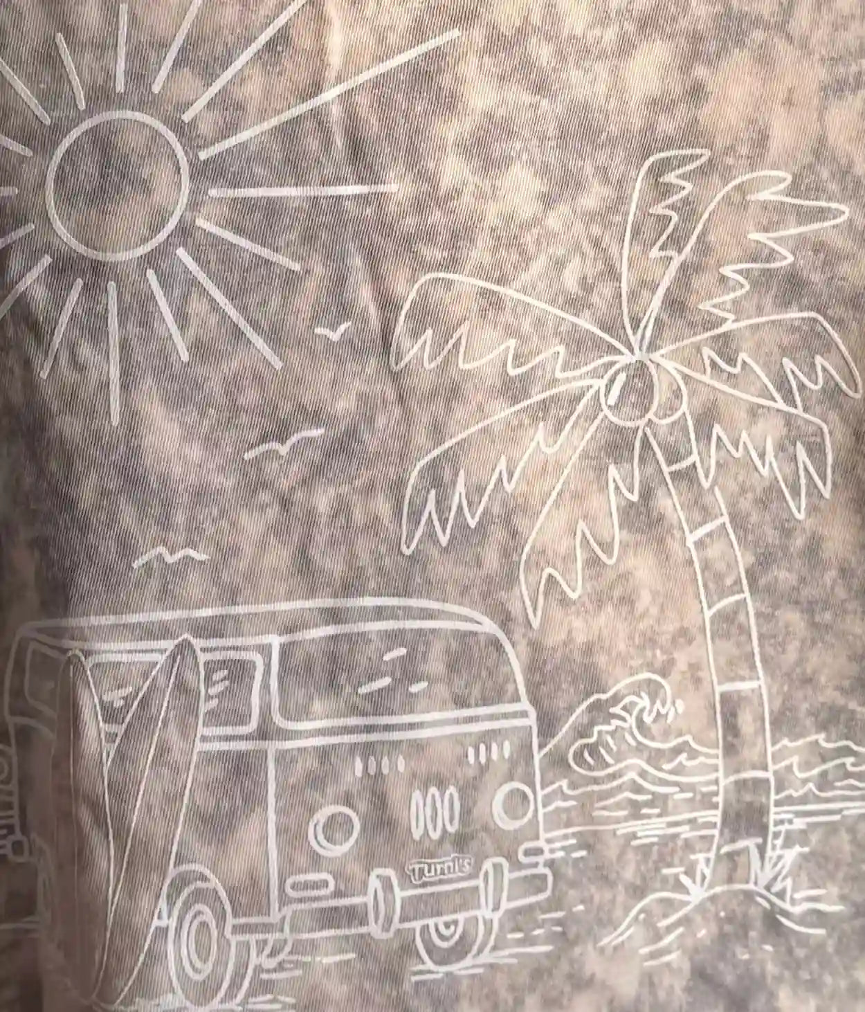 hellgraues Crop Top mit Siebdruck in Detailansicht