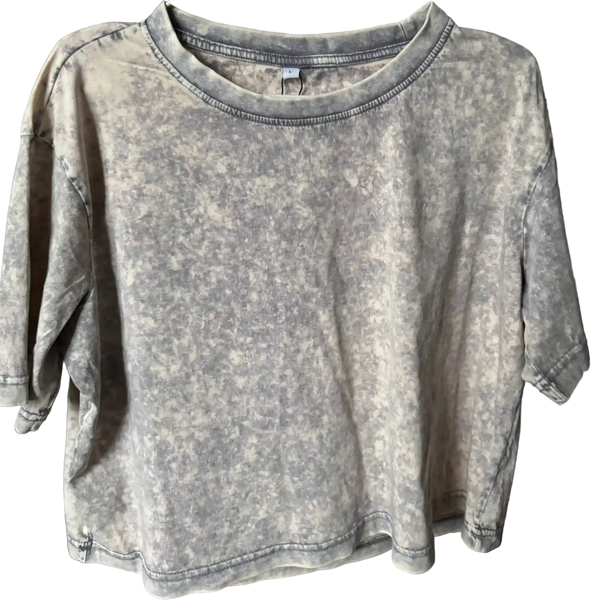 Dunkelgraues Crop Top Used-Look