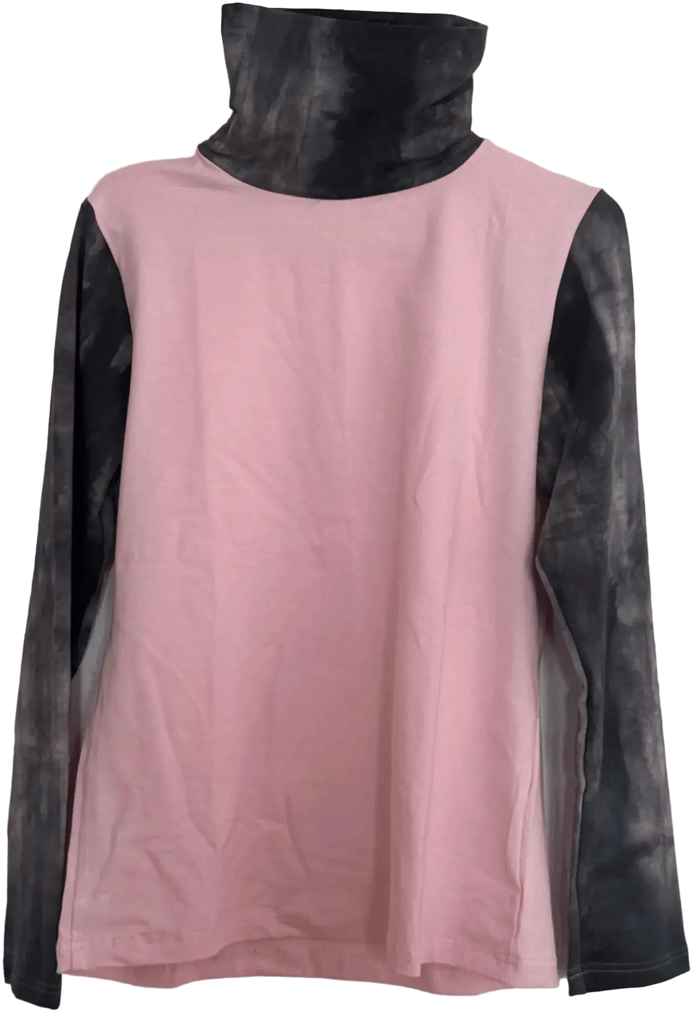Rosa-dunkelgraues Batik-Longsleeve für Damen