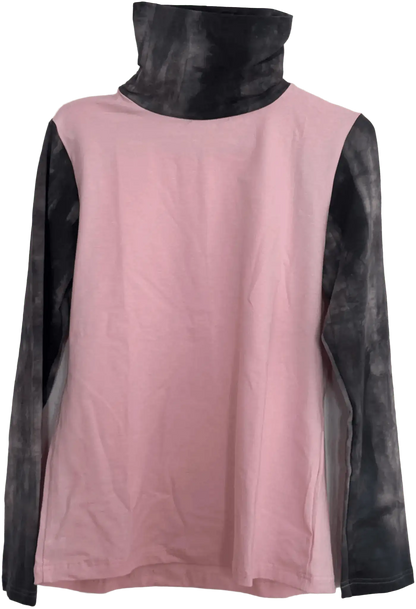 Rosa-dunkelgraues Batik-Longsleeve für Damen