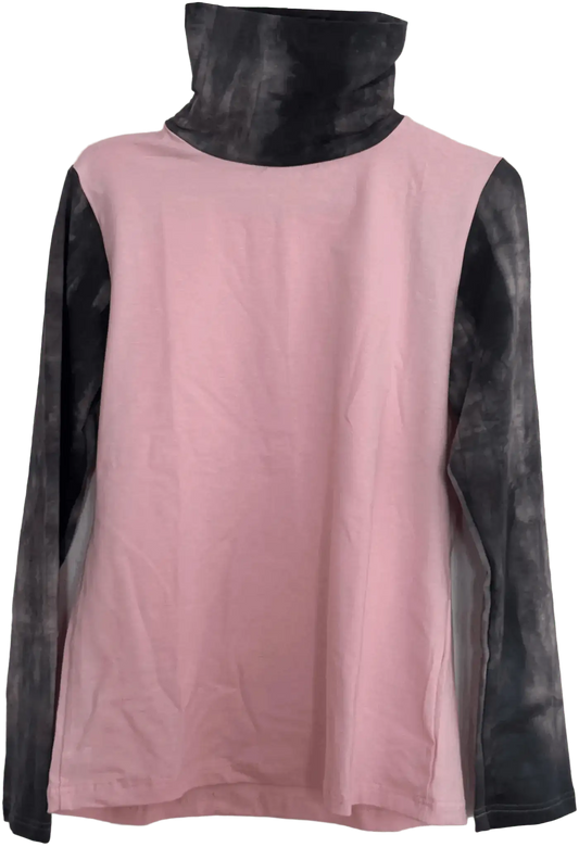 Rosa-dunkelgraues Batik-Longsleeve für Damen