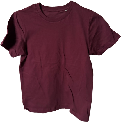 Bordeauxrotes Kinder T-Shirt mit Rundhals Ausschnitt