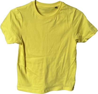 Gelbes Kinder T-Shirt mit Rundhals Ausschnitt