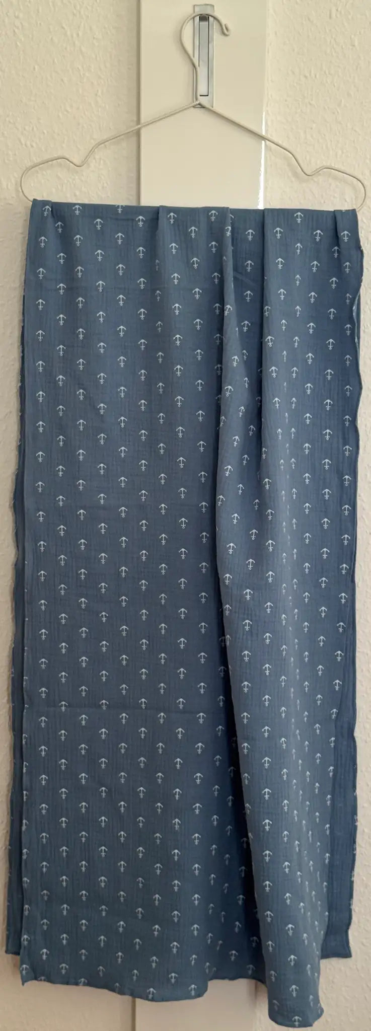 Musselin Halstuch in Jeansblau mit Ankermuster